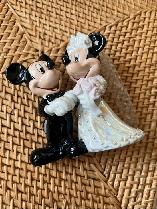 Disney Other - Vtg Mickey Mouse Minnie Bride Groom Figurine Wedding Ceramic Sri Lanka Disney